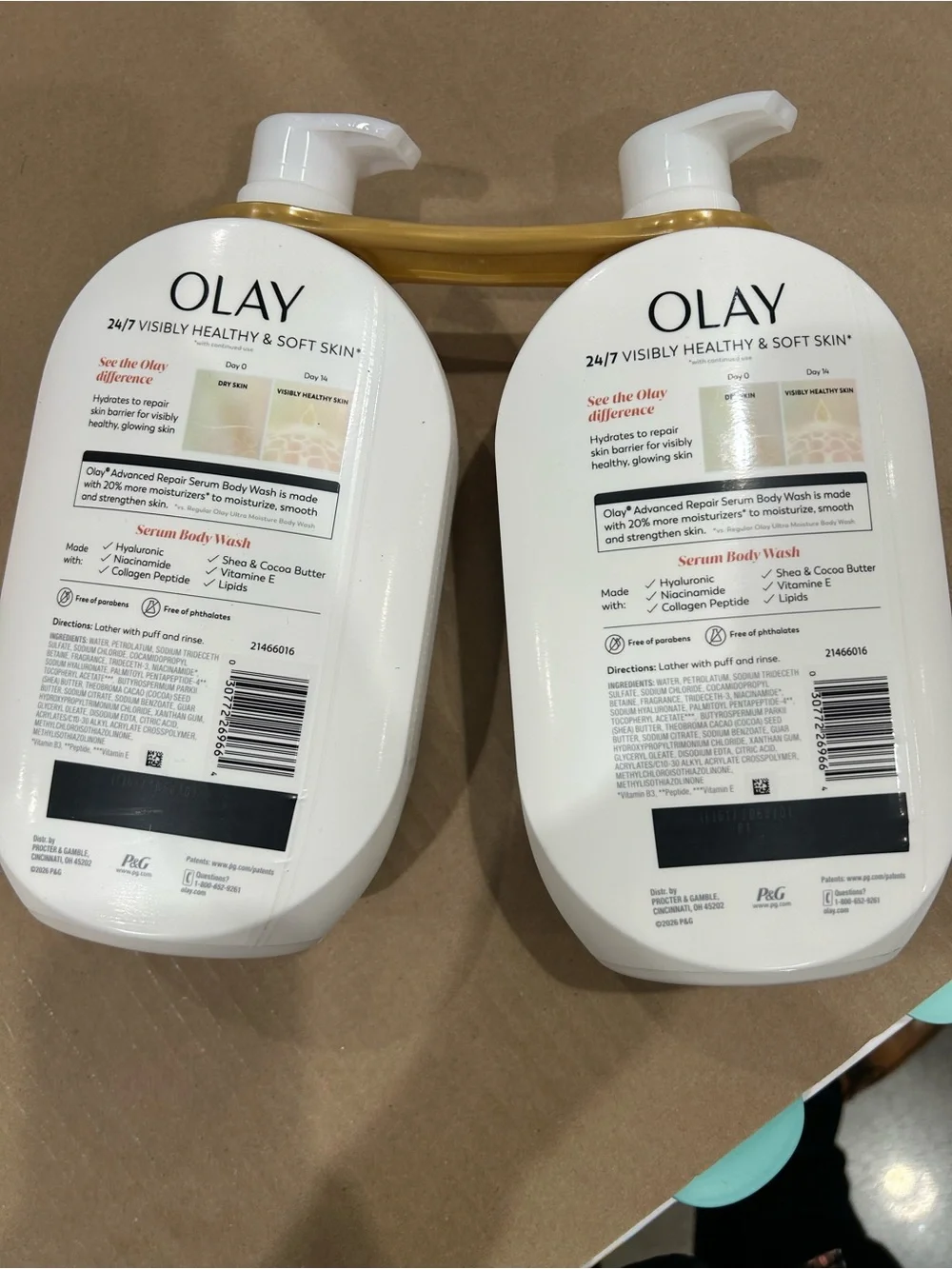 OLAY Advanced Repair Serum Body Wash - Pink, White, Gold value duo pack new